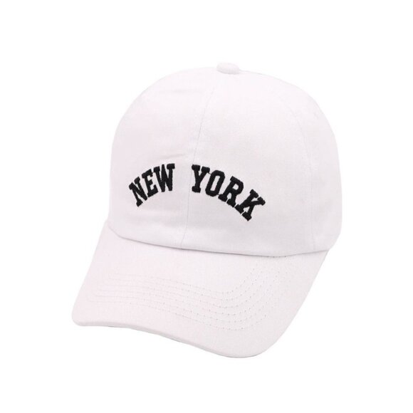 NEW YORK WHITE & BLACK BASEBALL HAT - Picture 1 of 1